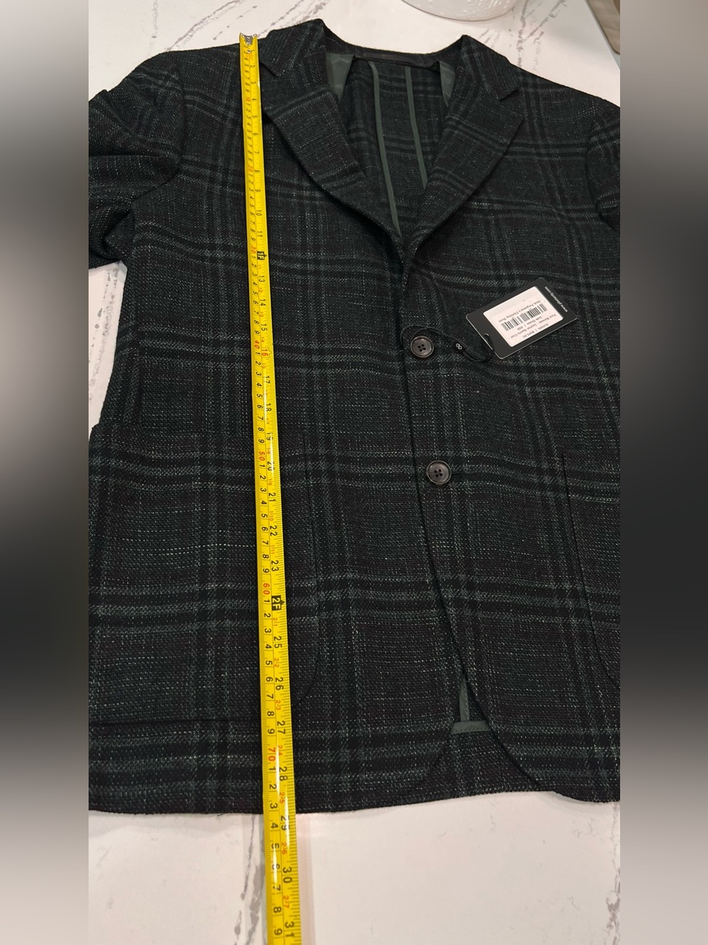 Paul Betenly Layton Sport Coat Men's Charcoal Jade Green Windowpane Blazer 42R - Picture 9 of 15